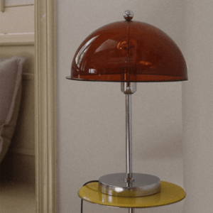 Lampara en rojo, base plata